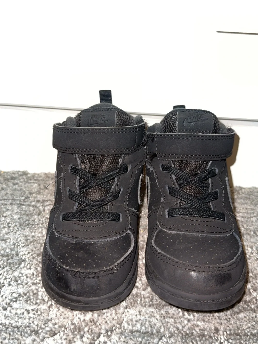 Nike Kids Black High-Top Strap Sneakers
